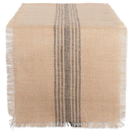 Fastfood 14 x 108 in. Mineral Middle Stripe Burlap Table Runner FA1525327